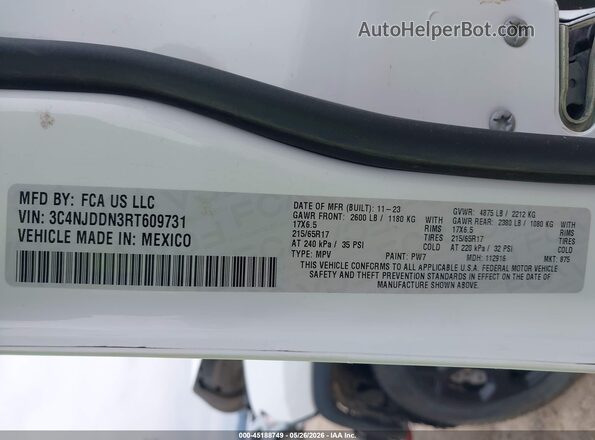 3C4NJDDN3RT609731 2024 JEEP COMPASS White Widok komory silnika