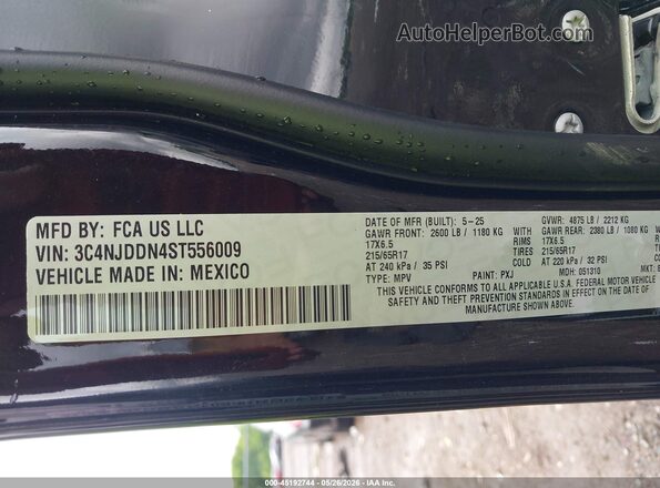 3C4NJDDN4ST556009 2025 JEEP COMPASS Black Engine compartment view