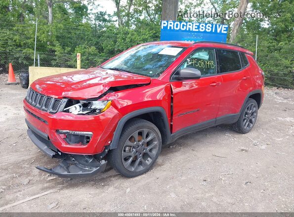 3C4NJDEB6MT537209 2021 JEEP COMPASS Red წინა მარცხენა ხედი სამი მეოთხედიდან