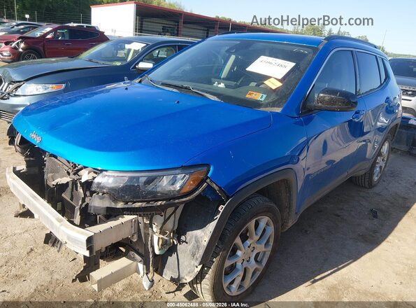 3C4NJDFB8NT109092 2022 JEEP COMPASS Blue წინა მარცხენა ხედი სამი მეოთხედიდან
