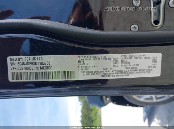 3C4NJDFB8NT183788 2022 JEEP COMPASS Black 
