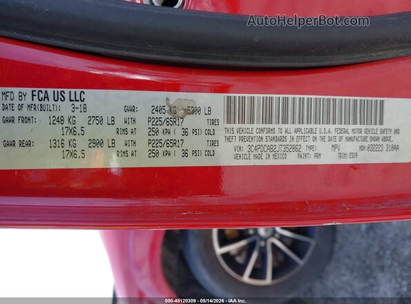 3C4PDCAB2JT352862 2018 DODGE JOURNEY Красный 