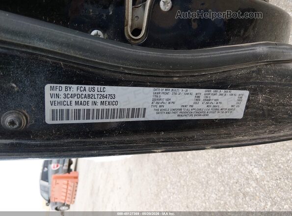 3C4PDCAB2LT264753 2020 DODGE JOURNEY Black Vista del compartimento del motor