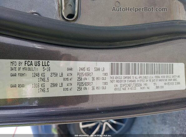 3C4PDCAB7JT385694 2018 DODGE JOURNEY Gray Vista del compartimento del motor