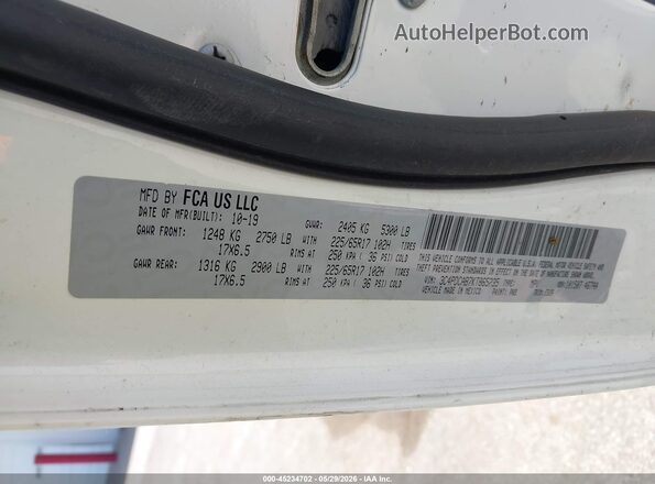 3C4PDCAB7KT865235 2019 DODGE JOURNEY Белый Вид подкапотного пространства