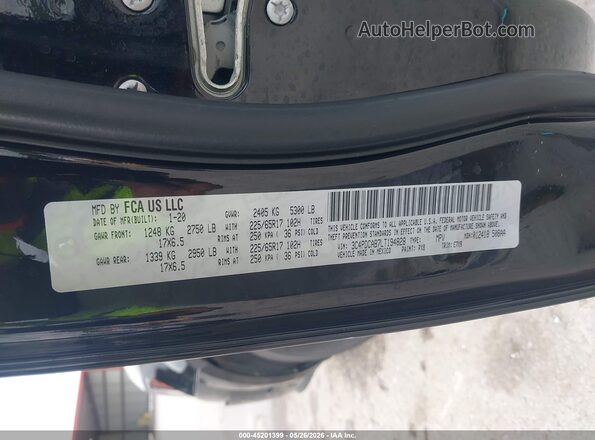 3C4PDCAB7LT194828 2020 DODGE JOURNEY Black Engine compartment view