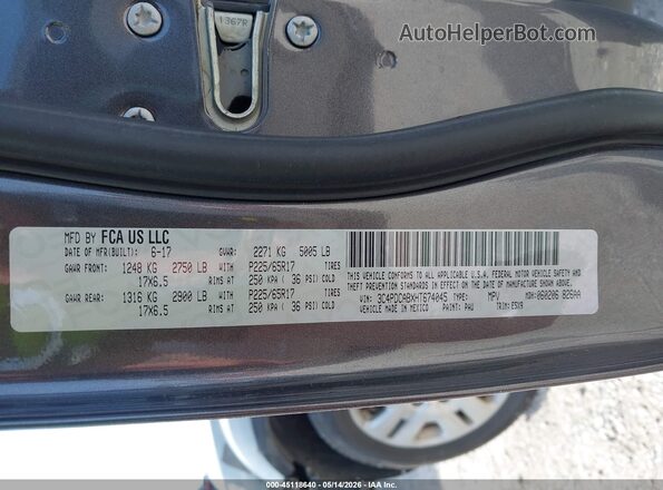 3C4PDCABXHT674045 2017 DODGE JOURNEY Gray Vista del compartimento del motor