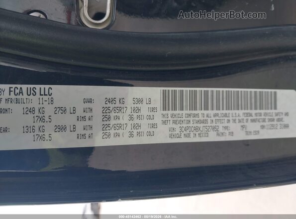 3C4PDCABXJT527052 2018 DODGE JOURNEY Black Շարժիչի բաժամունքի տեսք