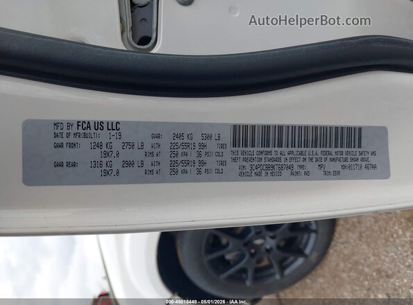 3C4PDCBB9KT687049 2019 DODGE JOURNEY White Widok komory silnika
