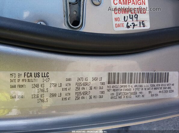 3C4PDCBG0HT588950 2017 DODGE JOURNEY Silver 