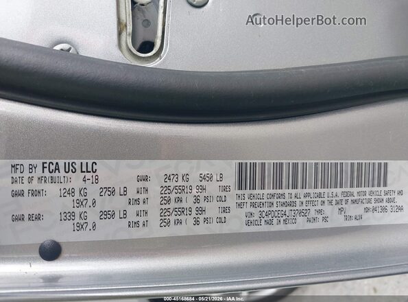 3C4PDCEG4JT370527 2018 DODGE JOURNEY Серый Вид подкапотного пространства