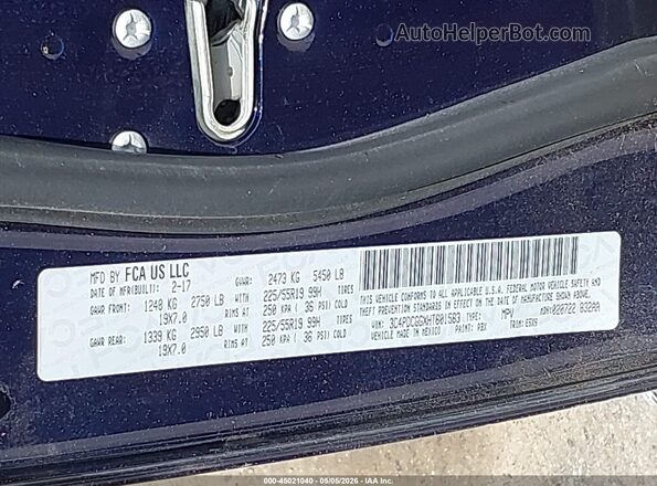 3C4PDCGGXHT601583 2017 DODGE JOURNEY Blue Вид підкапотного простору