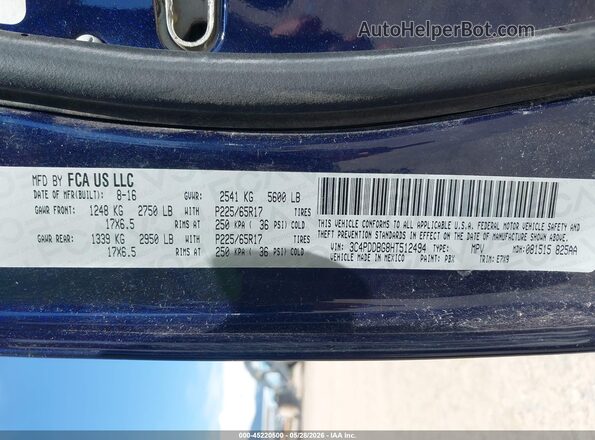 3C4PDDBG8HT512494 2017 DODGE JOURNEY Blue 