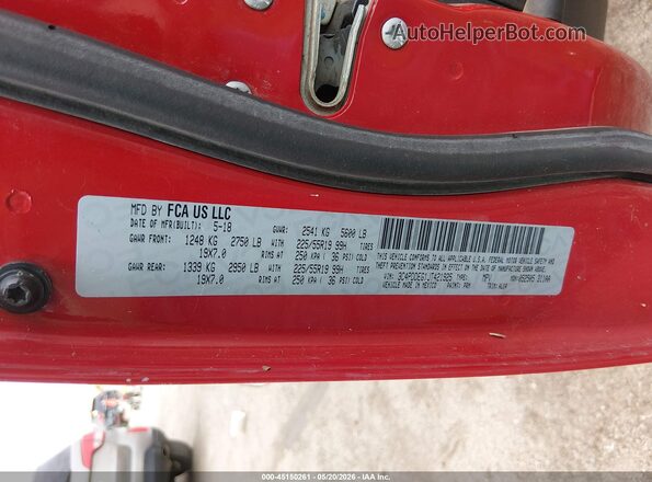 3C4PDDEG1JT421925 2018 DODGE JOURNEY Red Vista del compartimento del motor