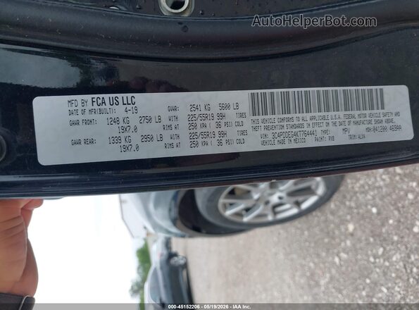 3C4PDDEG4KT764441 2019 DODGE JOURNEY Black Вид підкапотного простору