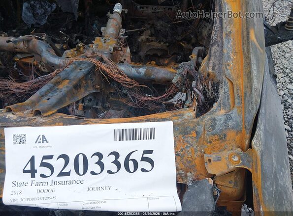 3C4PDDEG5JT296489 2018 DODGE JOURNEY Красный Вид подкапотного пространства