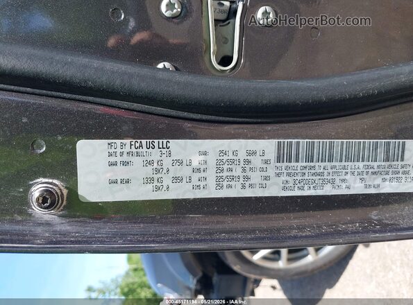 3C4PDDEGXJT353432 2018 DODGE JOURNEY Серый Вид подкапотного пространства