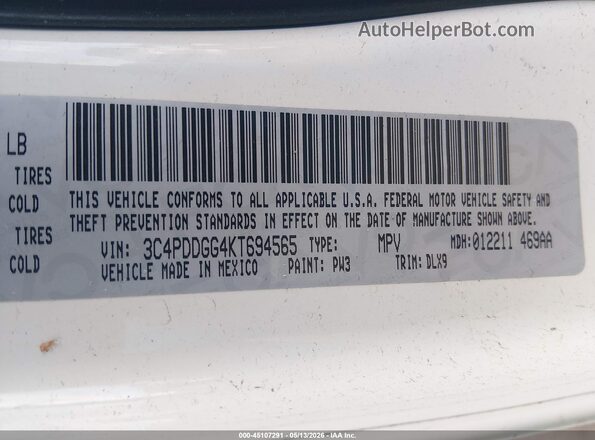 3C4PDDGG4KT694565 2019 DODGE JOURNEY White Widok komory silnika