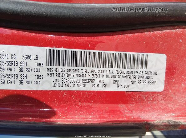 3C4PDDGG9HT553287 2017 DODGE JOURNEY Red 