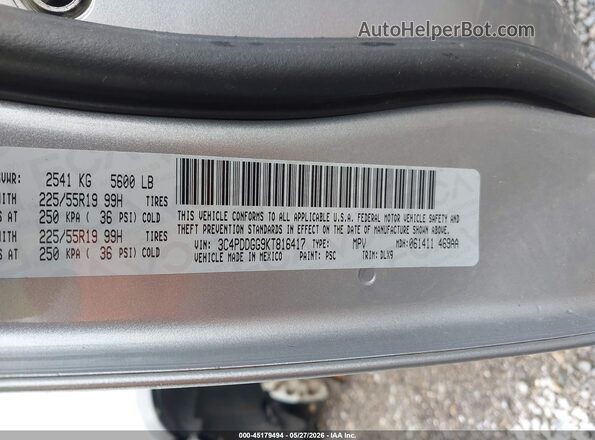 3C4PDDGG9KT816417 2019 DODGE JOURNEY White ძრავის განყოფილების ხედი
