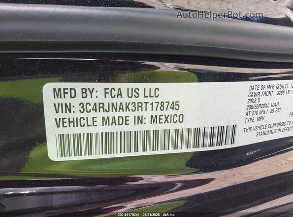 3C4RJNAK3RT178745 2024 JEEP WAGONEER S Черный Вид подкапотного пространства