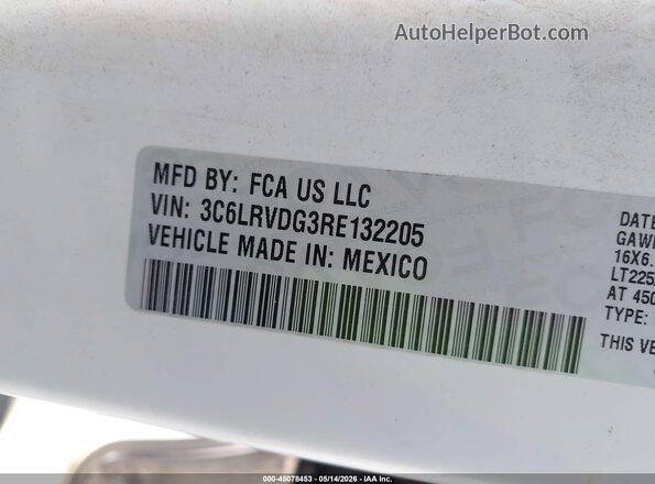 3C6LRVDG3RE132205 2024 RAM PROMASTER 2500 White Вид підкапотного простору