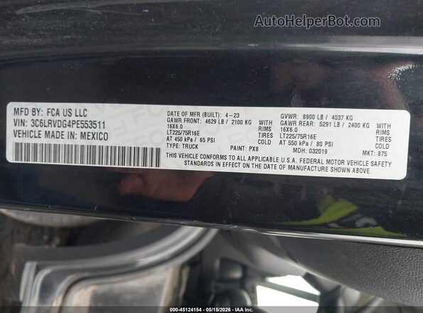 3C6LRVDG4PE553511 2023 RAM PROMASTER 2500 Black 