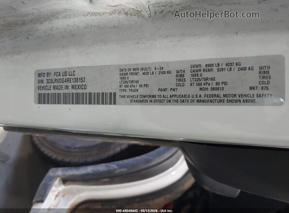 3C6LRVDG4RE138157 2024 RAM PROMASTER 2500 White Engine compartment view