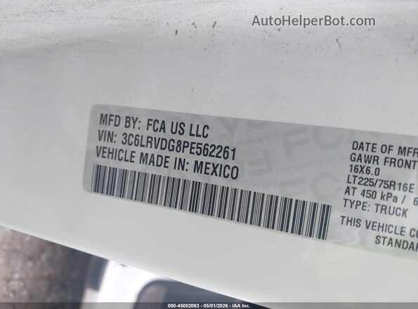 3C6LRVDG8PE562261 2023 RAM PROMASTER 2500 White Вид підкапотного простору