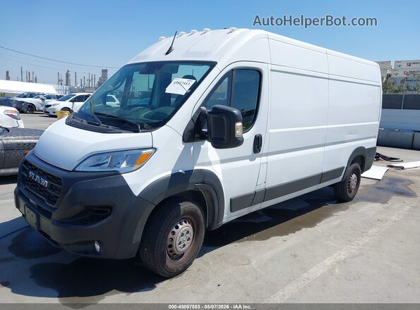 3C6LRVDG8SE504238 2025 RAM PROMASTER 2500 White წინა მარცხენა ხედი სამი მეოთხედიდან
