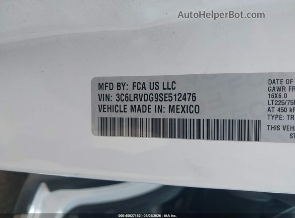 3C6LRVDG9SE512476 2025 RAM PROMASTER 2500 White 