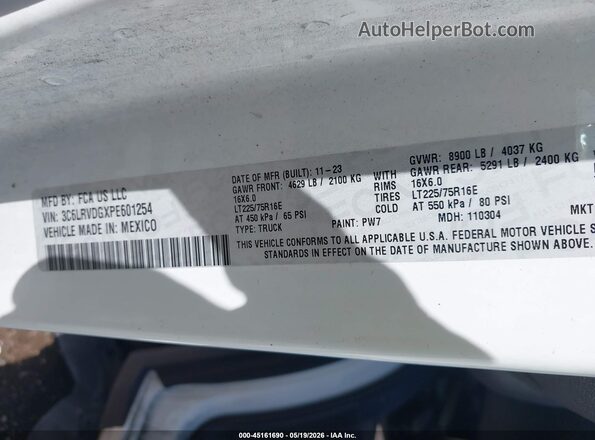 3C6LRVDGXPE601254 2023 RAM PROMASTER 2500 White Engine compartment view