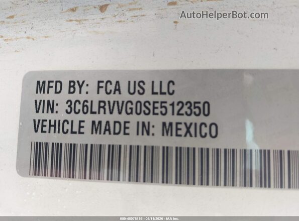 3C6LRVVG0SE512350 2025 RAM PROMASTER 2500 White Vista del compartimento del motor