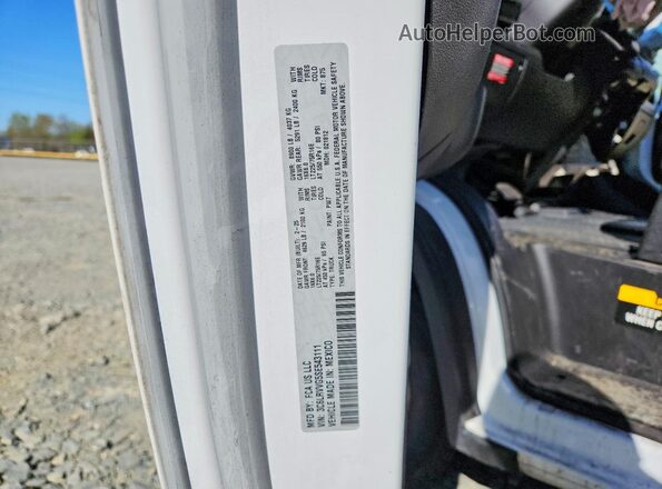 3C6LRVVG5SE543111 2025 RAM PROMASTER White Widok naklejki z numerem VIN