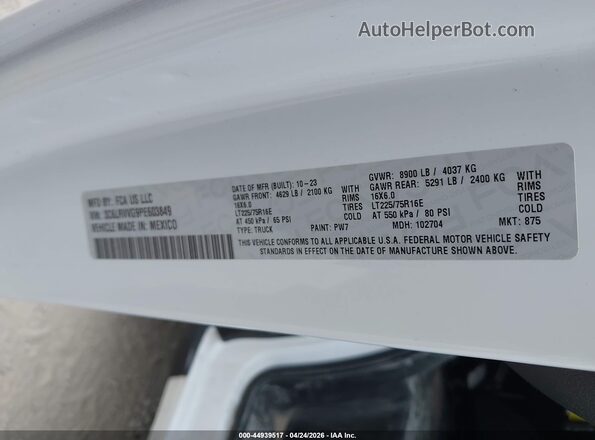 3C6LRVVG9PE603849 2023 RAM PROMASTER 2500 White Вид підкапотного простору