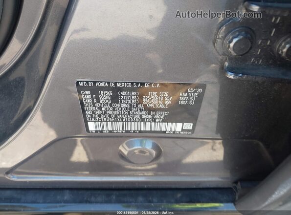 3CZRU5H1XLM709360 2020 HONDA HR-V Серый Вид подкапотного пространства