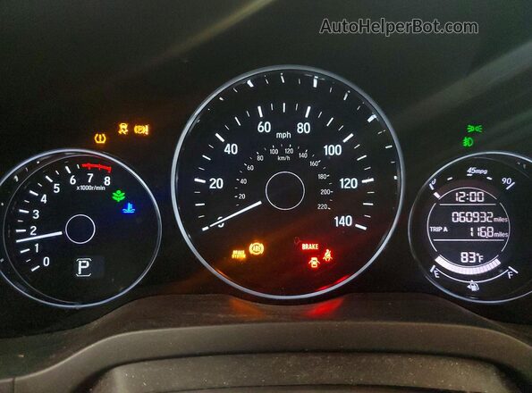 3CZRU5H50GM735717 2016 HONDA HR-V Синий Вид щитка приборов