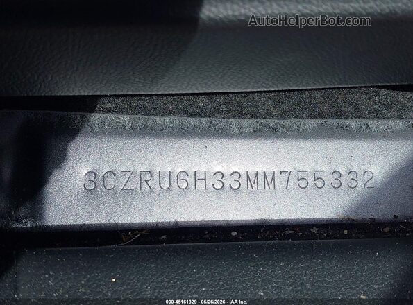 3CZRU6H33MM755332 2021 HONDA HR-V Gray 