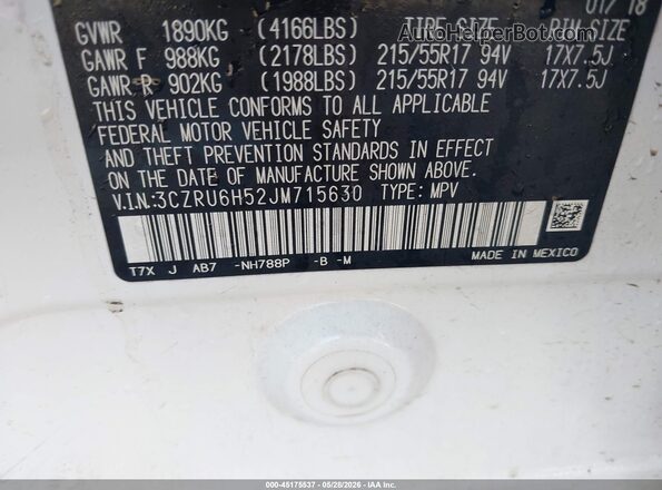 3CZRU6H52JM715630 2018 HONDA HR-V White Engine compartment view