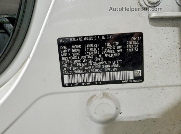 3CZRU6H57JM703652 2018 HONDA HR-V Белый 