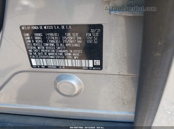 3CZRU6H59MM728430 2021 HONDA HR-V Silver Вид підкапотного простору