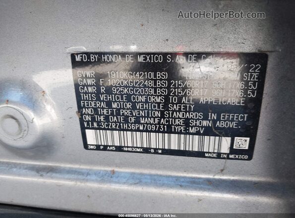 3CZRZ1H36PM709731 2023 HONDA HR-V Silver Engine compartment view