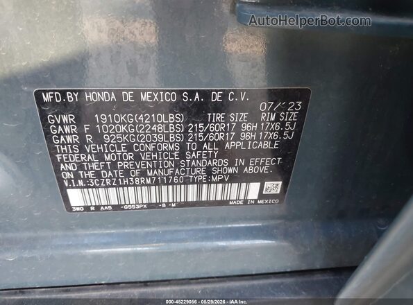 3CZRZ1H38RM711760 2024 HONDA HR-V Green Vista del compartimento del motor