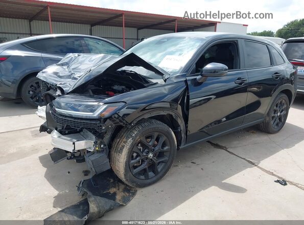 3CZRZ1H5XRM724401 2024 HONDA HR-V Black წინა მარცხენა ხედი სამი მეოთხედიდან