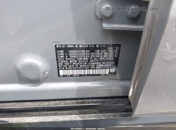 3CZRZ1H73TM721882 2026 HONDA HR-V Gray Vista del compartimento del motor