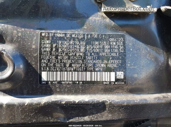 3CZRZ1H78RM710031 2024 HONDA HR-V Gray 