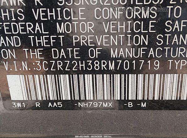 3CZRZ2H38RM701719 2024 HONDA HR-V Gray Vista del compartimento del motor