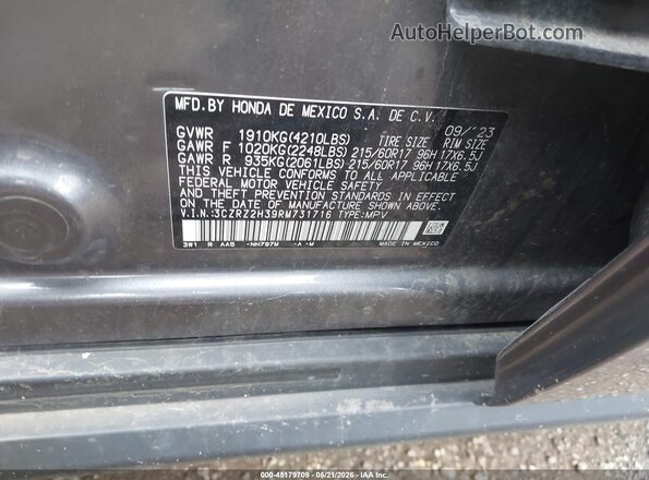 3CZRZ2H39RM731716 2024 HONDA HR-V Gray Vista del compartimento del motor