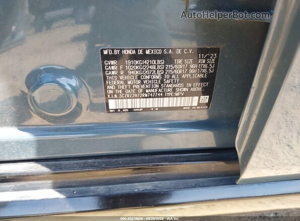 3CZRZ2H72RM747744 2024 HONDA HR-V Blue Вид підкапотного простору