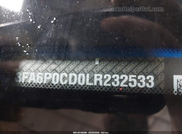 3FA6P0CD0LR232533 2020 FORD FUSION Blue Vista del compartimento del motor